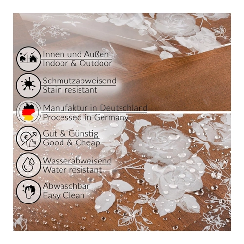 Bild von ANRO Tischdecke transparent Folie durchsichtige Wachstuchtischdecke