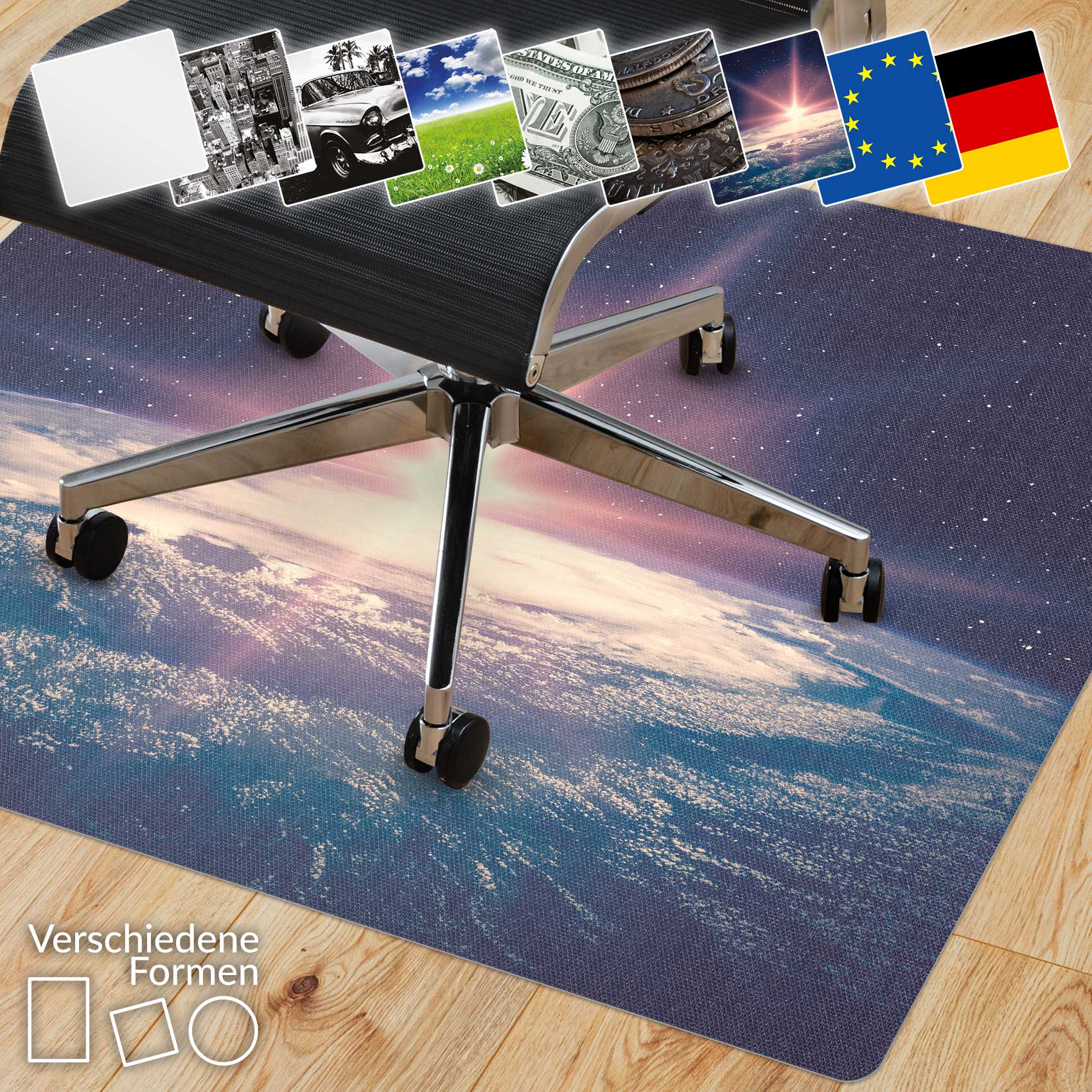 Bild von ANRO Bodenschutzmatte Hera Bodenschutz für Hartboden Stuhlunterlage, Bodenschutz - gerollt, 1-St., Einzelpackung, 1mm Stark Anti-Rutsch Unterseite genarbt 90x120cm Uni Milchig