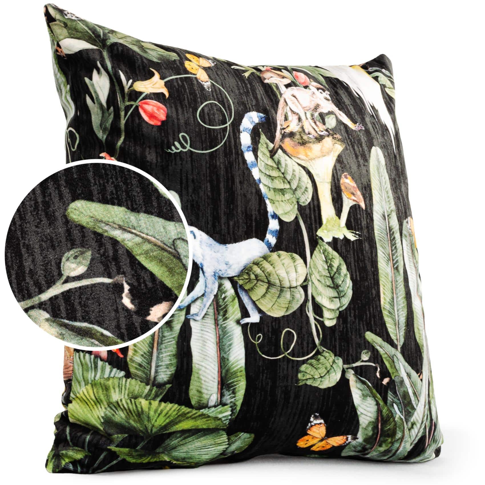 Bild von Dekokissen Kissenbezug Sofakissen Kissenhülle Zierkissen Polyester Mikrofaser 21 Deisgns 2 Größen Jungle Black 40x40cm ohne Füllung