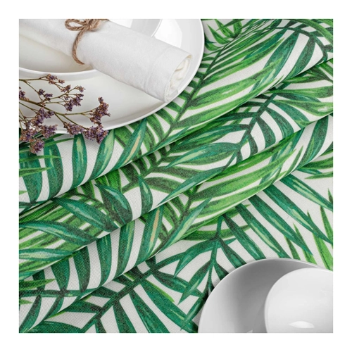 Bild von Tischdecke Stoff Tischw&auml;sche Textil abwaschbar Tischtuch Baumwolle Polyester Tropik 280x140cm Outdoor Tischdecke, Stoff Tischdecke Tischwäsche Textil Tischtuch Baumwolle Polyester Gewebe abwaschbar pflegeleicht, in rund oval eckig Tropik 280x140cm mit Saum (Eingefasst)