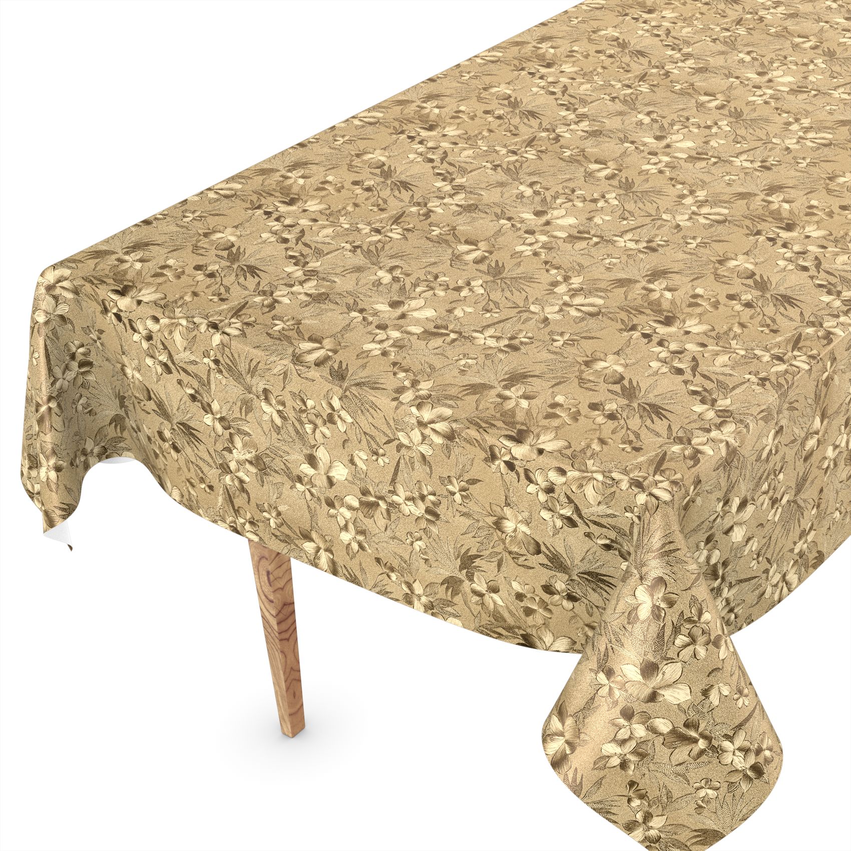 Bild von Wachstuch Tischdecke abwaschbar Meterware Wachstuchdecke Breite 140cm Gold 100x140cm Schnittkante