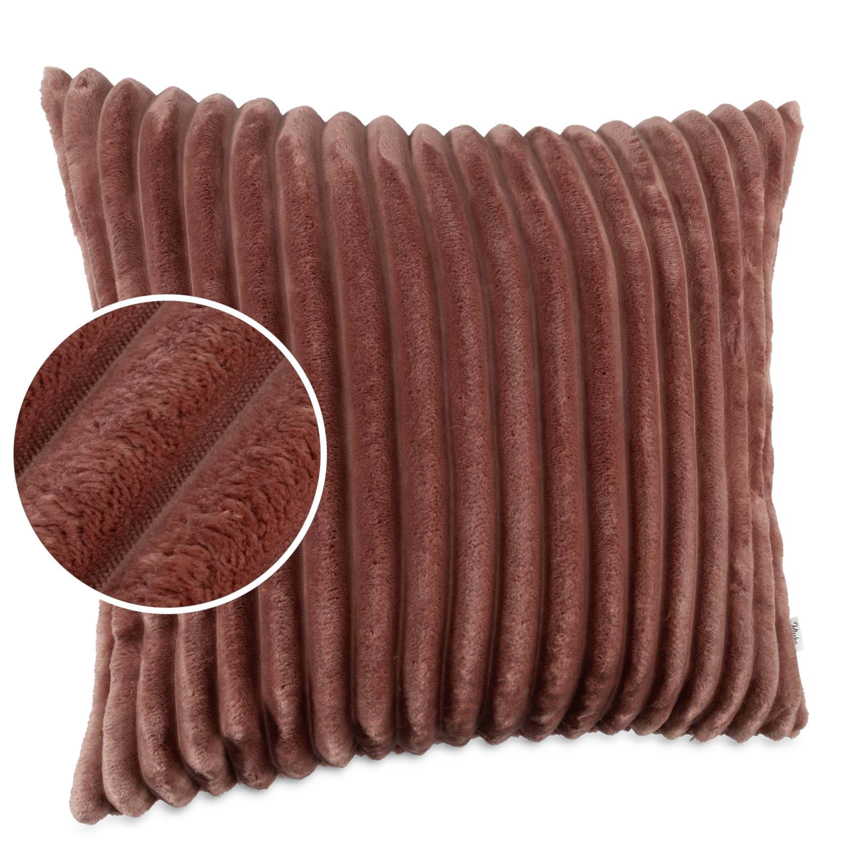 Bild von Kisska Dekokissen Kissenhülle LILLI BIG CORD Velour Zierkissen Ambiente Dekorieren, Kissenüberzug ohne Füllung BIG-Cord UNI 50x30cm Einfarbig Rosa