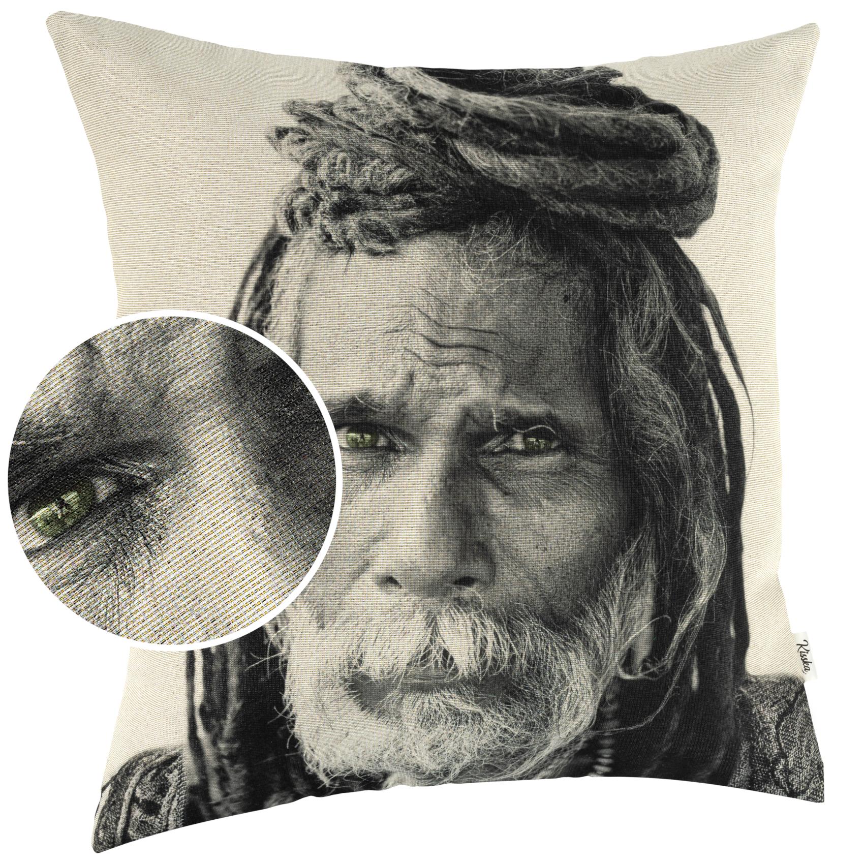 Bild von Kisska Dekokissen robust Designer Kissenbezug Modern-Zierkissen, Sadhu Kissenhülle in 40x40cm ohne Füllung Gobelin Pop Art