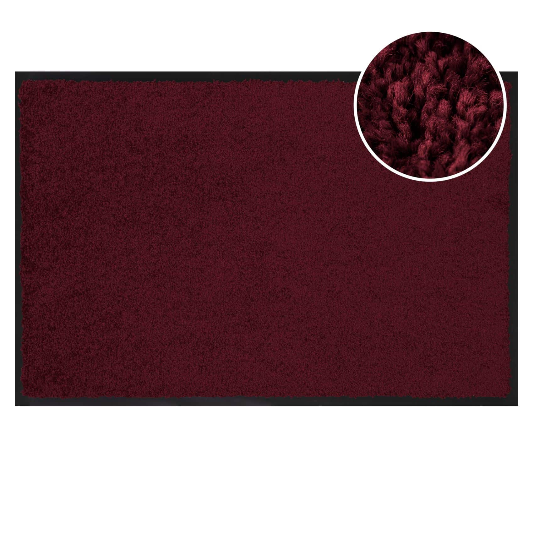 Bild von Schmutzfangmatte Fussmatte QUEEN Sauberlaufmatte Schmutzmatte mit Gummirand für innen &amp;amp; außen 5 Größen Bordeaux 40 x 60 cm