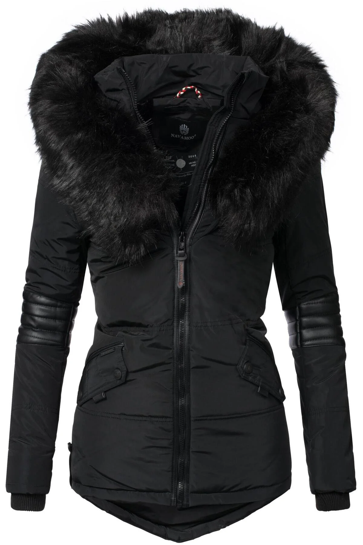 Bild von Navahoo Winterjacke Nirvana edle Steppjacke m. schwarzem Kunstpelzkragen