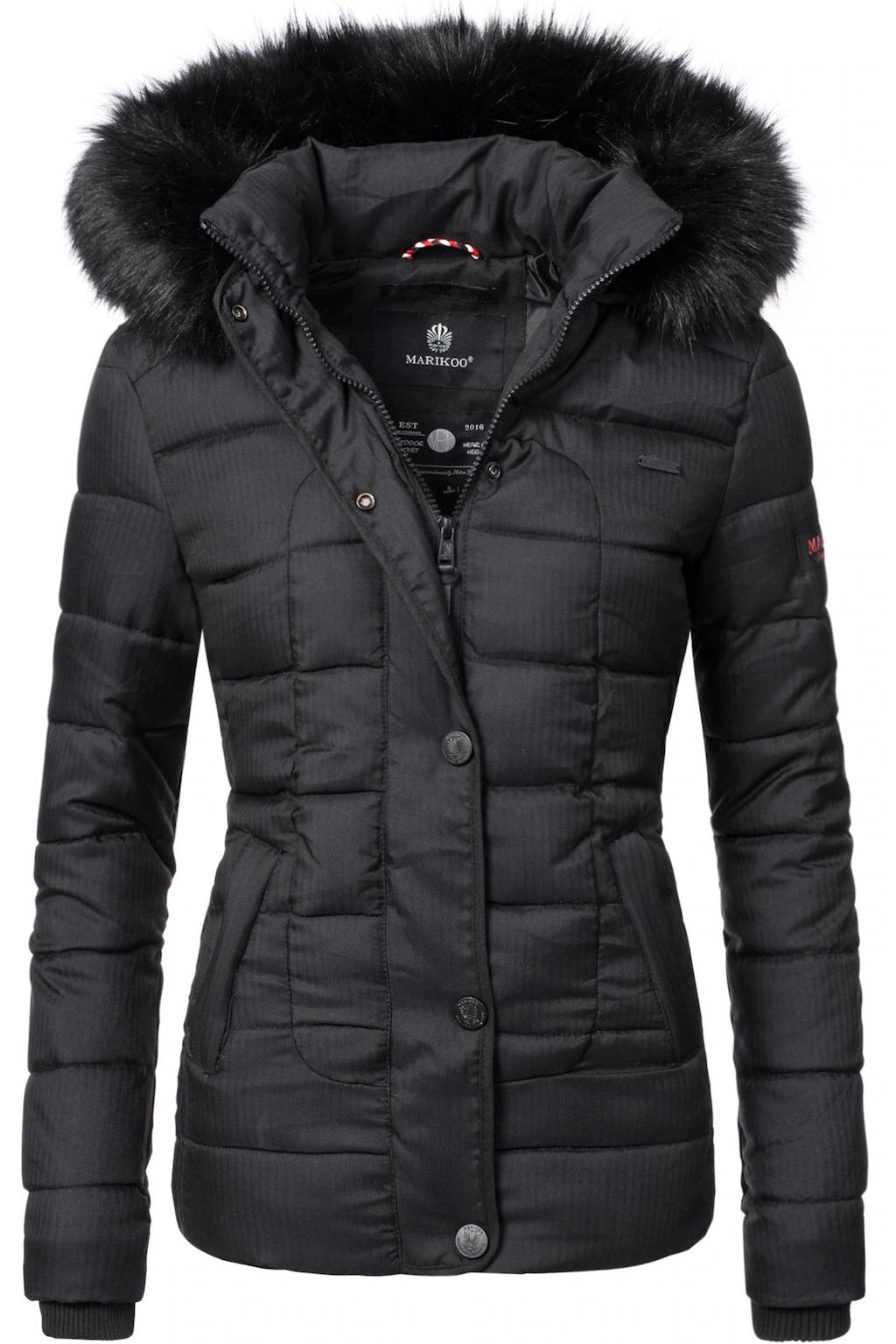 Bild von Marikoo Steppjacke "Unique", mit Kapuze, modische Winterjacke mit Kunstpelz-Kapuze