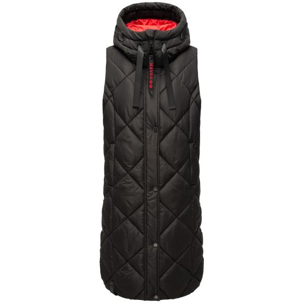 Bild von NAVAHOO Damen Steppweste Bodywarme Outdoor Weste lang mit warme Kapuze Schnuckel