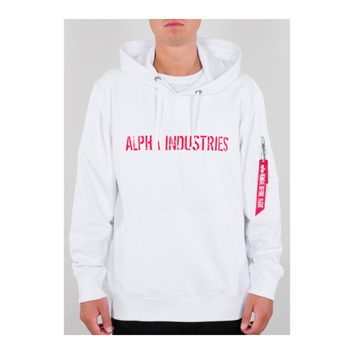 Bild von Alpha Industries RBF Moto Hoodie in Weiß-Rot für Männer – Eleganz trifft auf Funktionalität