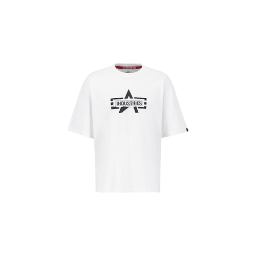 Bild von Alpha Industries Herren T-Shirt - Logo Edge - Weiß