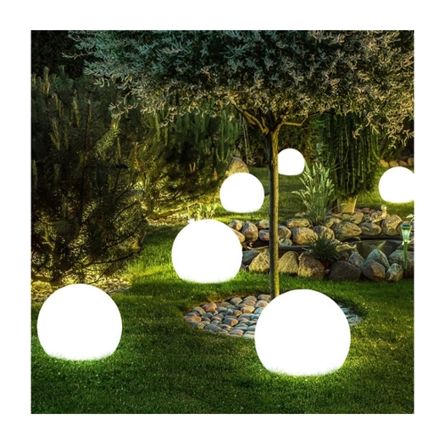 Bild von etc-shop LED Gartenleuchte, LED-Leuchtmittel fest verbaut, Neutralweiß, 6x LED Außen Solar Steck Leuchten Erdspieß Balkon Kugel Strahler Park, ETC Shop Solar-Kugel-Steckleuchten 10cm 6er-Set (33770-3_2)