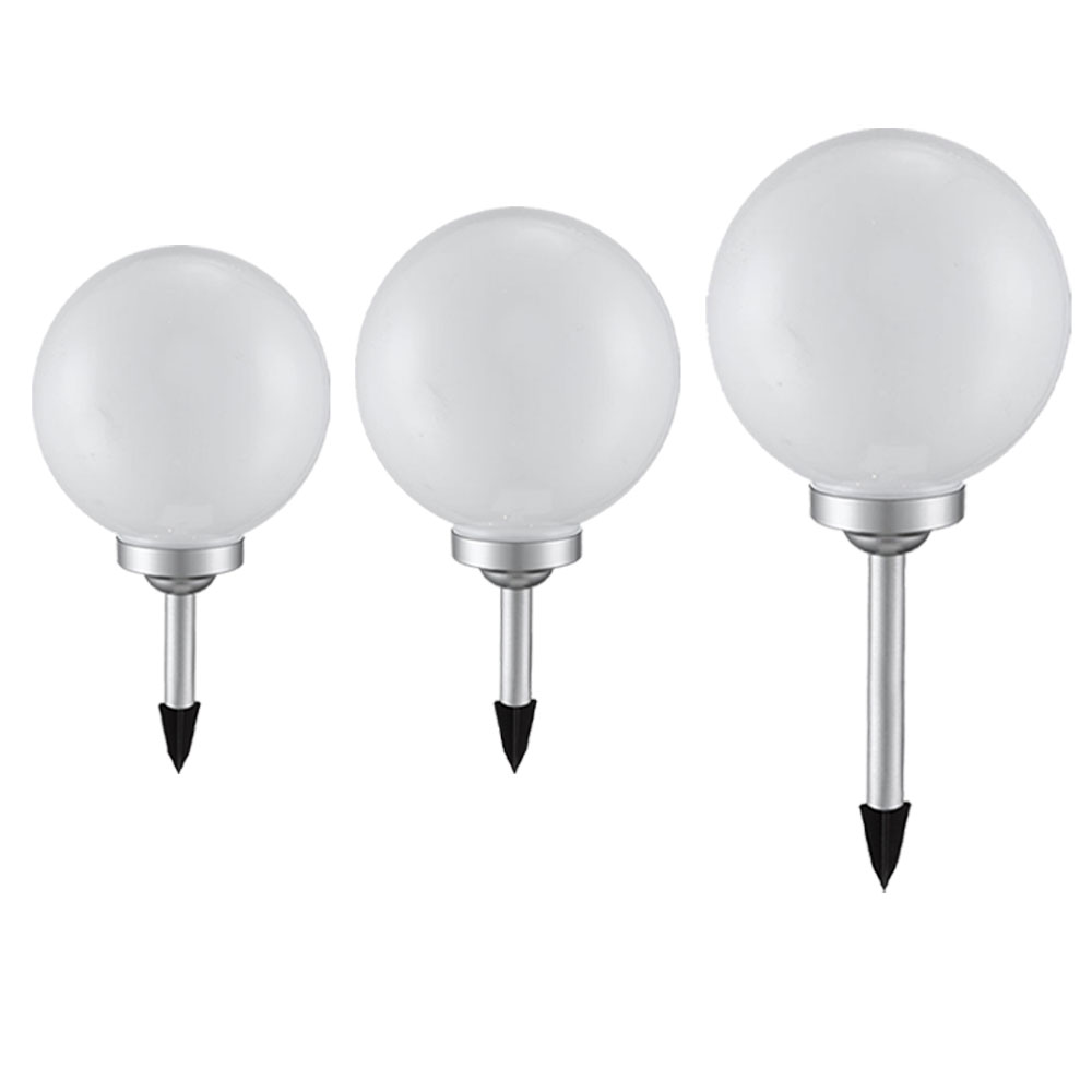 Bild von etc-shop Solarleuchte Kugel Garten Kugelleuchte Solar LED Gartendeko Solarkugel für Außen, mit Erdspieß, Leuchtdauer ca. 6-8 Stunden, warmweiß, D 20/25/30 cm, 3er Set