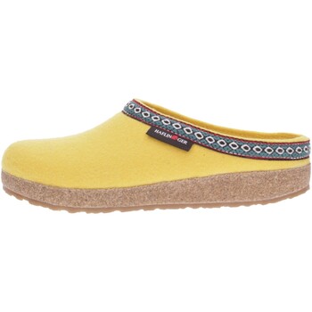 Bild von Haflinger Grizzly Franzl Filzpantoffeln, Damen Herren Hausschuh, leuchtgelb Hausschuh temperaturregulierend, Winterhausschuh, Clogs, gelb