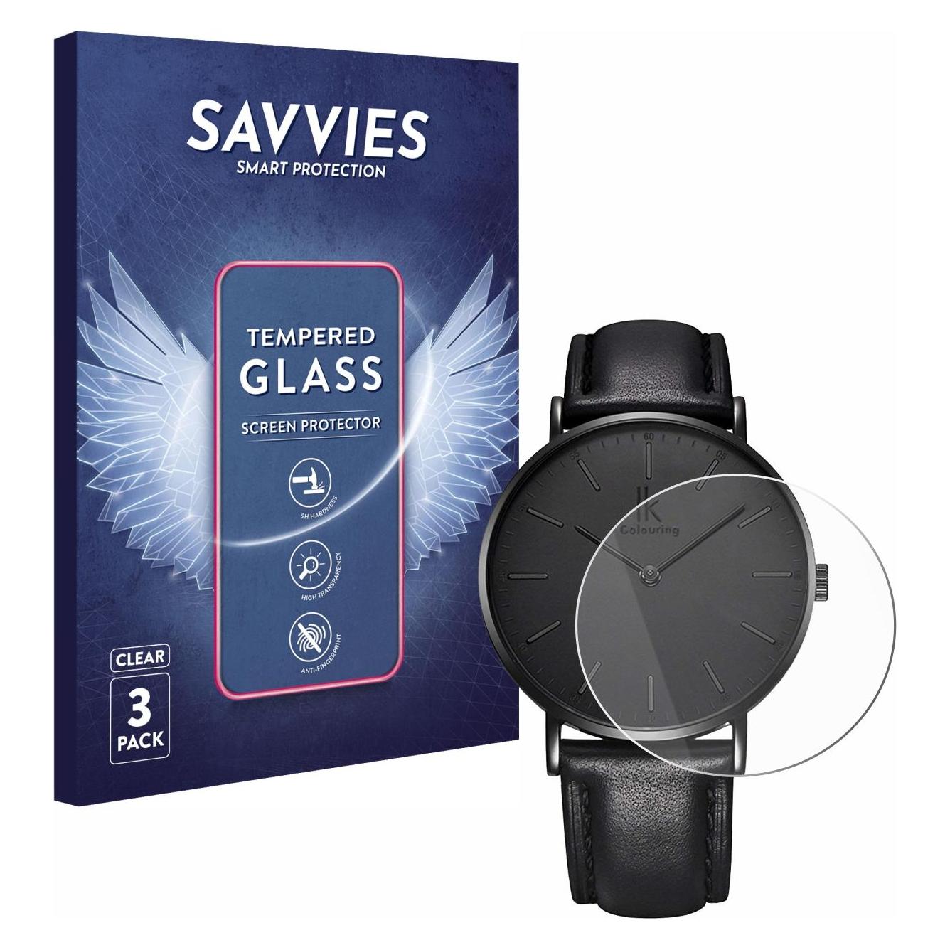 Bild von Savvies Panzerglas Hartglas Displayschutz, Smartwatch Schutzfolie, Transparent