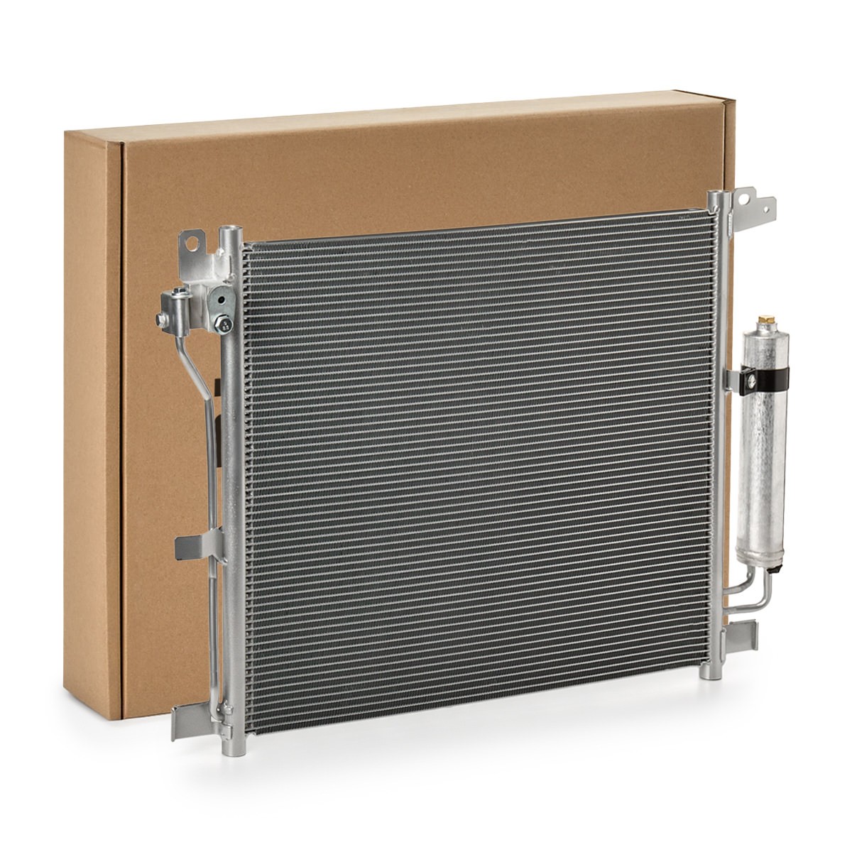 Bild von RIDEX 448C0191 Klimakondensator Kondensator, Klimakühler, Kondensator Klimaanlage mit Trockner 487x409x16 15,5 10,5 Aluminium