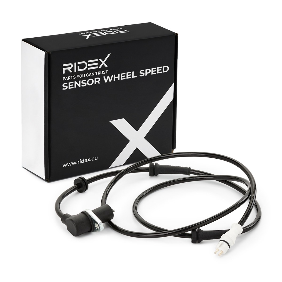 Bild von RIDEX 412W0092 ABS Sensor Drehzahlsensor, Raddrehzahl Sensor, Drehzahlgeber Vorderachse beidseitig Induktivsensor 2 1400 1,65 28 weiß rund