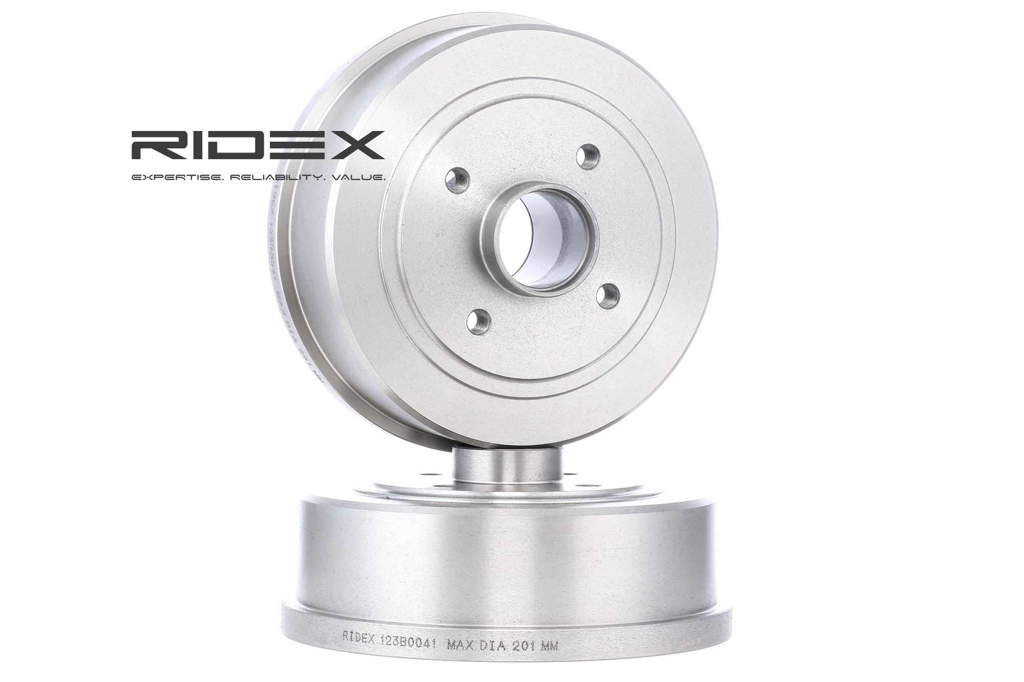Bild von RIDEX Bremstrommel Hinterachse 123B0041  OPEL,VAUXHALL,Corsa C Schrägheck (X01),Tigra TwinTop (X04),Corsa C Kastenwagen (X01)