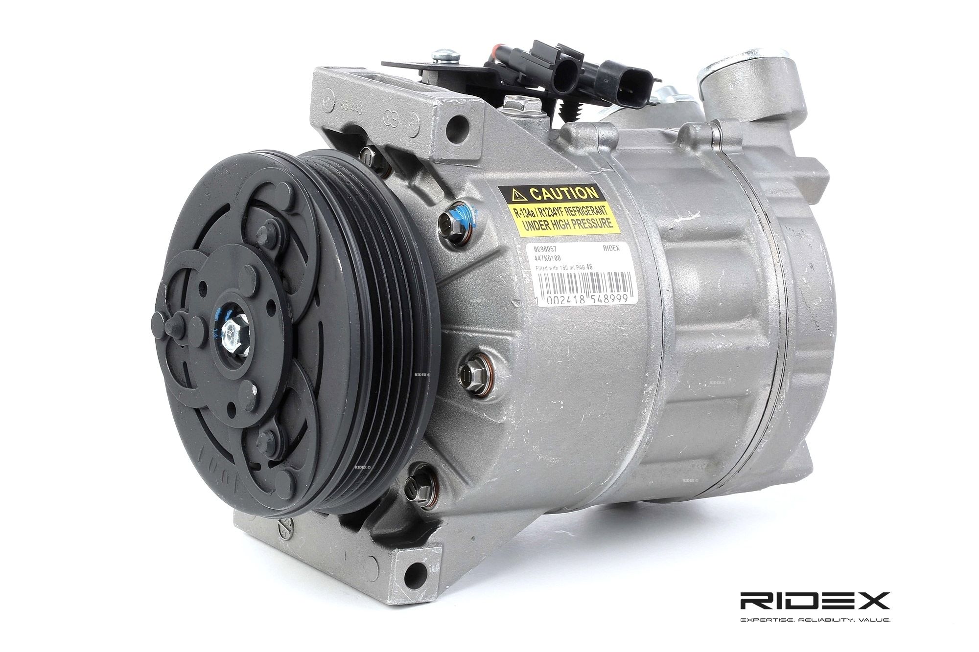 Bild von RIDEX 447K0100 Kompressor Klimakompressor, Klimaanlage Kompressor, Kompressor, Klimaanlage DCS17EC PAG 46 R134a VOLVO: XC60 I, XC70 II Estate