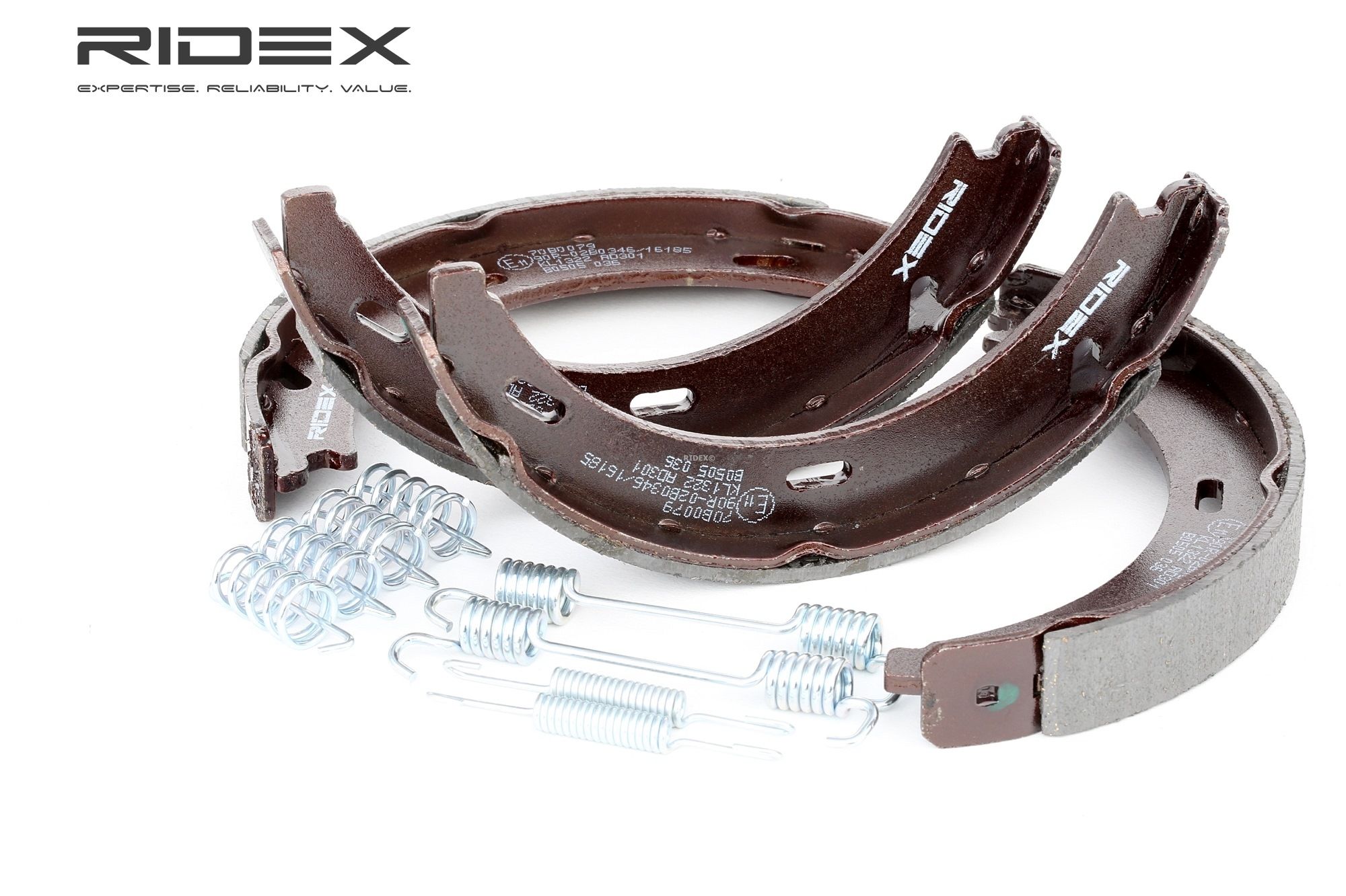 Bild von RIDEX Bremsbacken Hinterachse 70B0079 Trommelbremsbacken,Bremsbackensatz MERCEDES-BENZ,PORSCHE,CHRYSLER,C-Klasse Limousine (W203),A-Klasse (W169)
