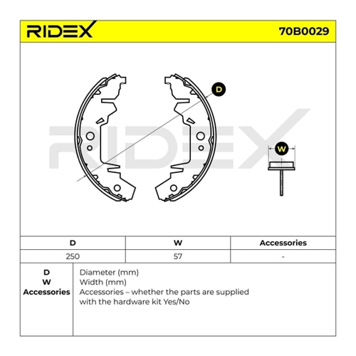Bild von RIDEX 70B0029 Bremsbacken – Qualität für Ihren Fahrzeugbedarf