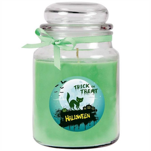 Bild von HS Candle Duftkerze (Dekokerze, 1-tlg), Halloween - Kerze im Bonbon Glas, Ideale Herbstdeko