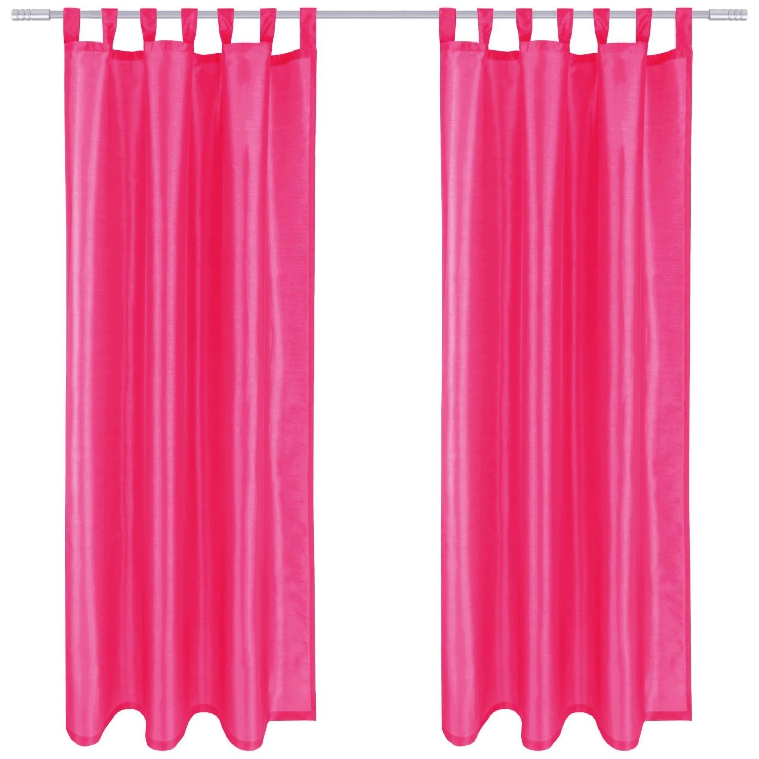 Bild von Arsvita 2er Pack Gardine Blickdicht Alessia mit Schlaufen 140 cm x 245 cm Pink