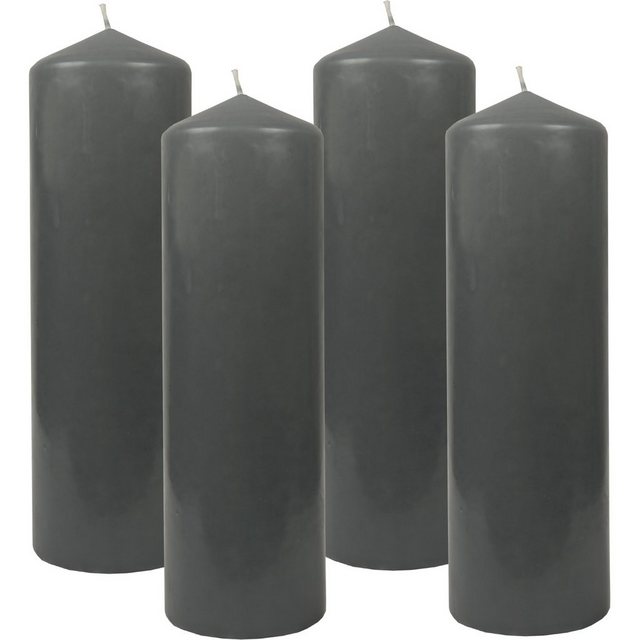 Bild von HS Candle Stumpenkerze Blockkerze (4-tlg), Wachskerzen Ø8cm x 25cm - Kerze in vielen Farben
