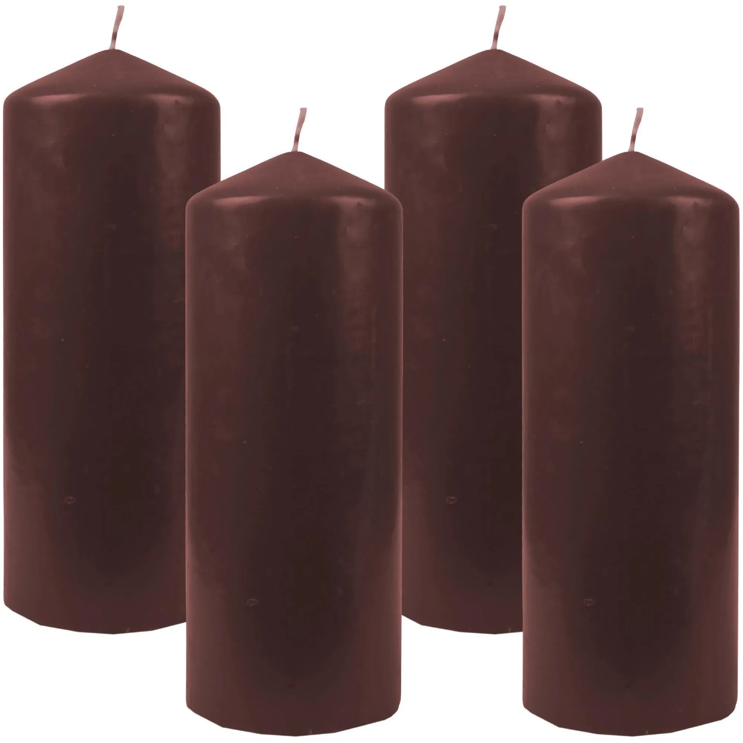Bild von Bestgoodies Stumpenkerzen Ø6cm 4er Pack Braun
