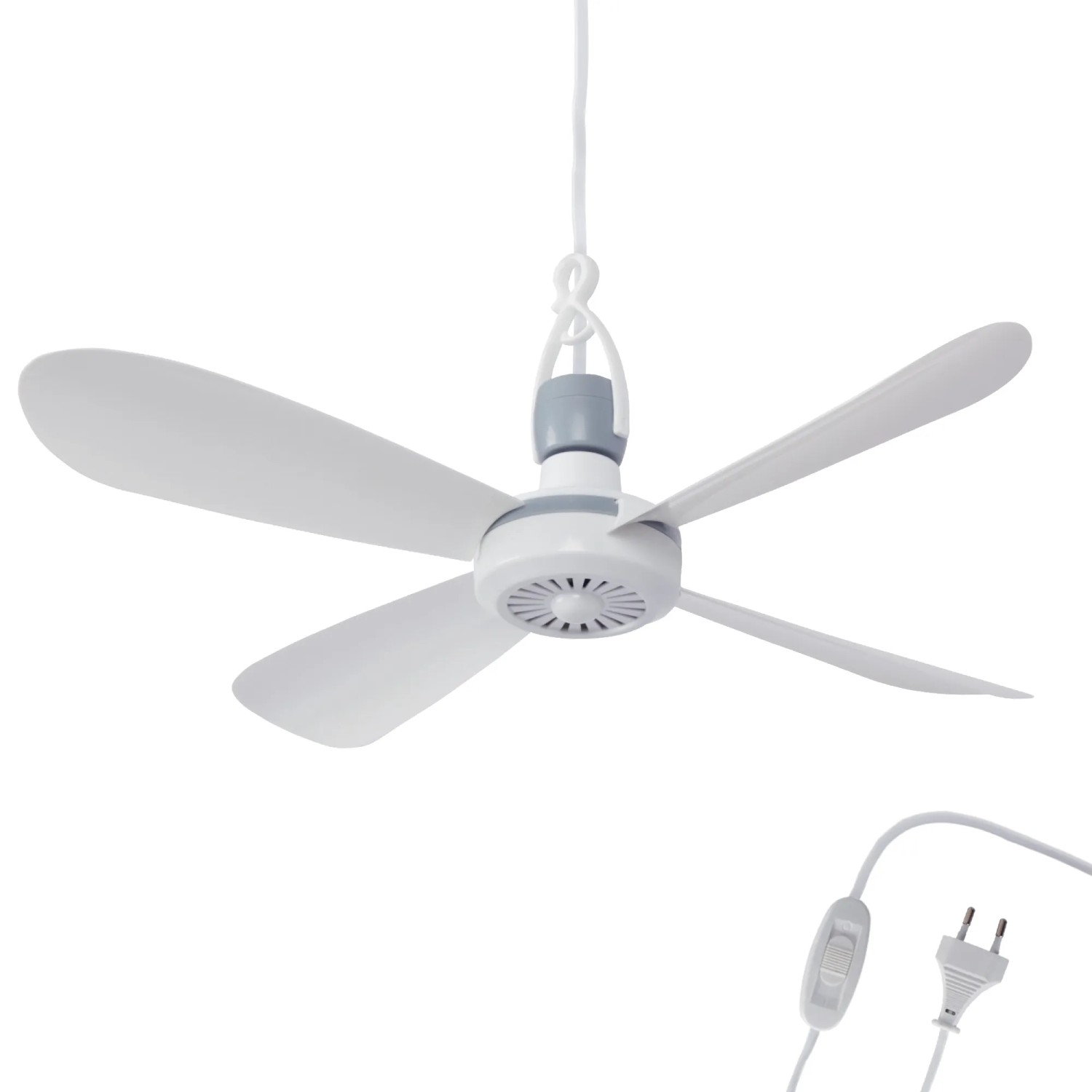 Bild von Bestlivings Mobiler Deckenventilator 40 cm Weiß 5 Meter