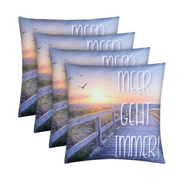 Bild von Bestlivings Dekokissen Outdoorkissen 45 x 45 cm, schmutz- und wasserabweisend Outdoor Kissen Reißverschluss Garten