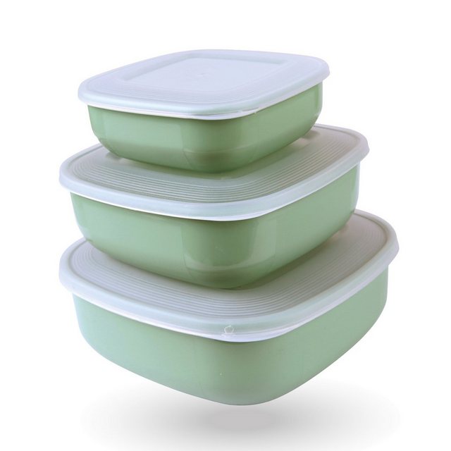 Bild von Pro Home Vorratsdose Stapelbar "eckig", Kunststoff, (3-tlg., 3er Set), Frischhaltedosen mit Deckel, Meal Prep Boxen, Aufbewahrungsbox