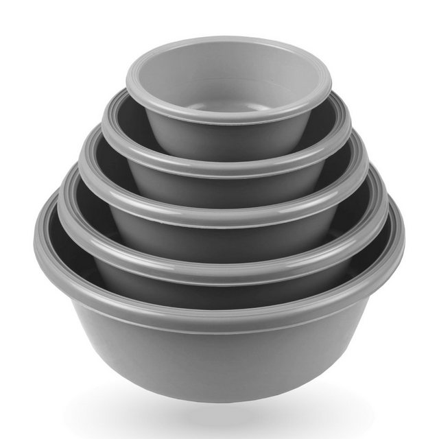 Bild von Pro Home Rührschüssel Servierschüssel (0,7L - 6L), Kunststoff, (10er Set, 10-tlg), Teigschüsseln Kunststoff Mixing Bowl Set Stapelbare Salatschüssel