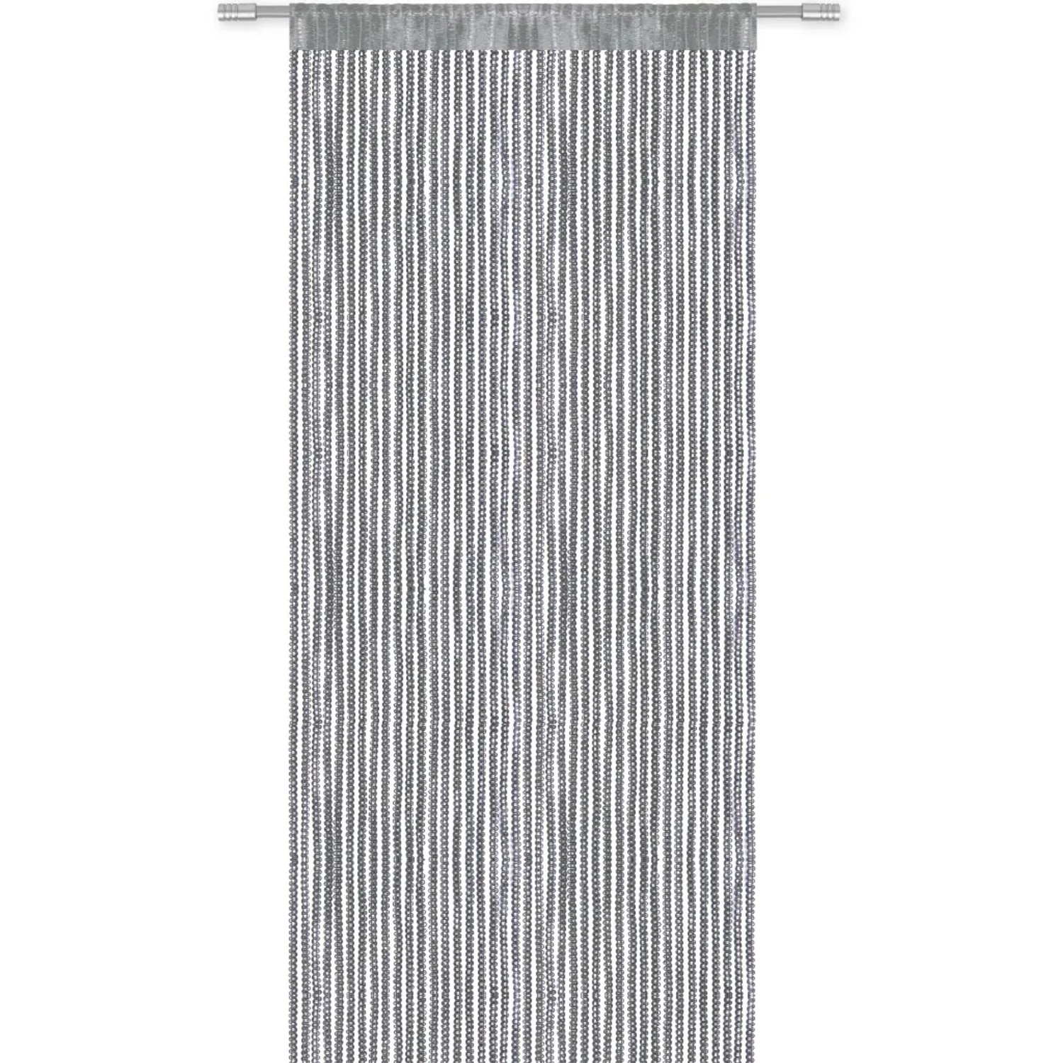 Bild von Bestlivings Metall Optik Fadenvorhang Trennvorhang Gardine Stangendurchzug ca. 90 cm x 250 cm Grau