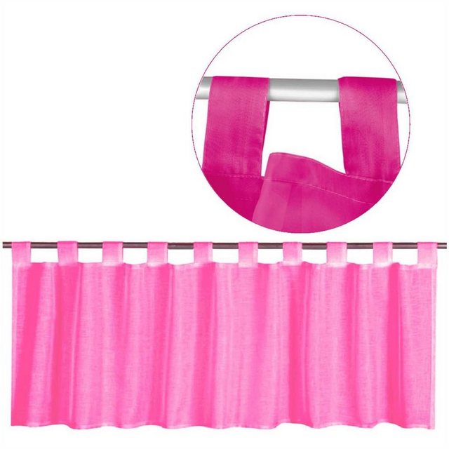 Bild von Bestgoodies Vorhang, Schlaufen (1 St), transparent, Voile, Schlaufen-Bistrogardine, transparente uni Scheibengardine Voile