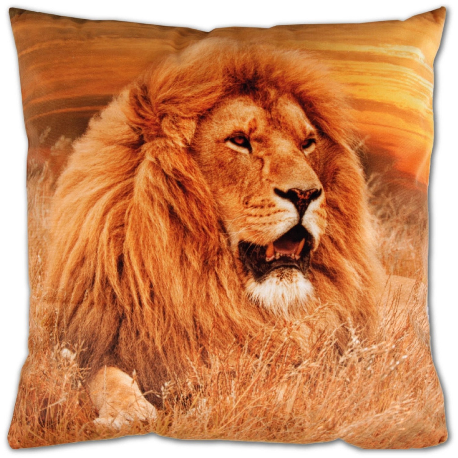 Bild von Bestlivings Kissenhülle Fotodruck Löwe 40 x 40 cm mit Füllung