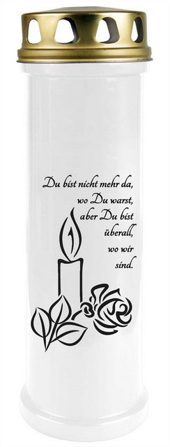 Bild von HS Candle Grabkerze, Grabkerze Brenndauer 170 Std. "4er Pack" mit Motiv