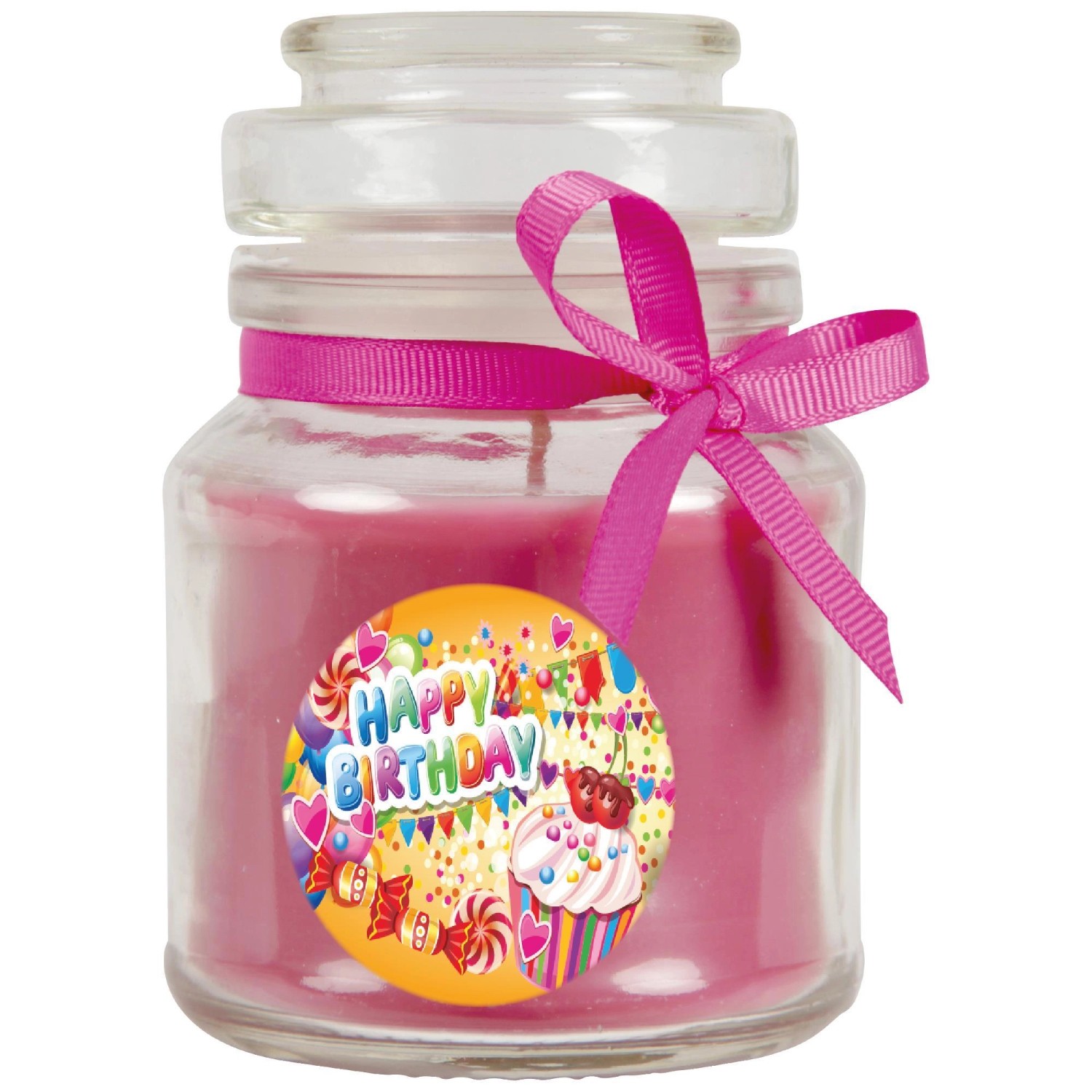 Bild von HS Candle Duftkerze & Glas Happy Birthday Cupcake Lavendel