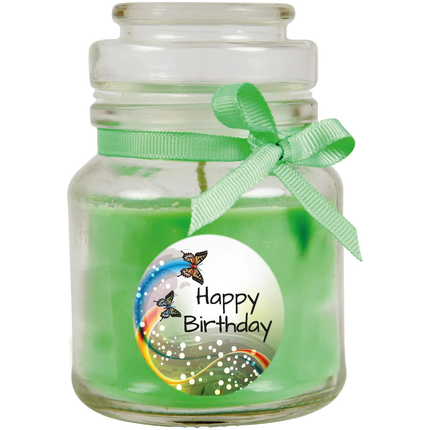 Bild von HS Candle Duftkerze & Glas Happy Birthday Bonbon Coconut Limes Schmetterling