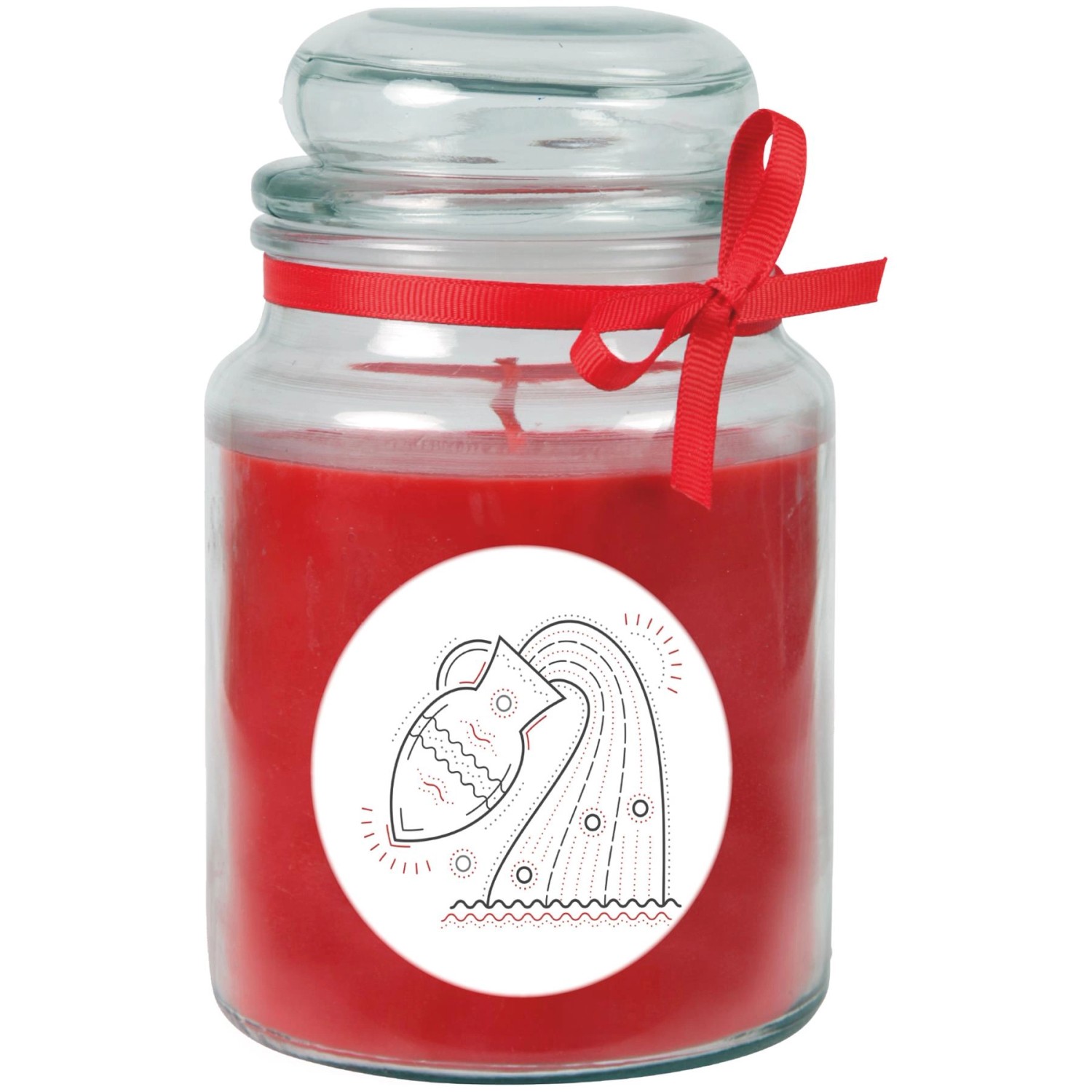 Bild von HS Candle Duftkerze & Glas Sternzeichen Rose 110 Stunden Wassermann