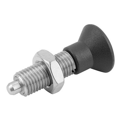 Bild von KIPP - ARRETIERBOLZEN OHNE RASTNUT GR.4 M20X1,5, FORM:H, EDELSTAHL UNGEHÄRTET, KOMP:THERMOPLAST SCHWARZGRAU RAL7021