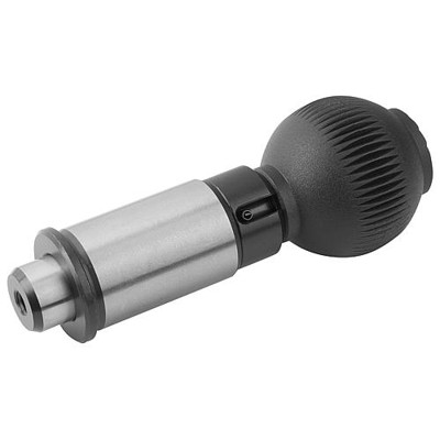 Bild von KIPP - PRÄZISIONS-ARRETIERBOLZEN MIT RASTNUT, FORM:B STAHL, ARRETIERBAR, KOMP:THERMOPLAST, SCHWARZGRAU RAL7021