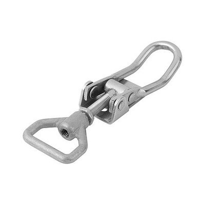 Bild von KIPP - SPANNVERSCHLUSS MIT SPANNHAKEN EINSTELLBAR, FORM:A, EDELSTAHL BLANK, F1=6500, ANSCHRAUBBOHRUNG SICHTBAR