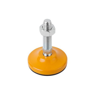 Bild von KIPP - GELENKFUß, D=80 D1=M20X125, SW=17, FORM:B ANTI-SLIP-PLATTE, STAHL, KOMP:GUMMI