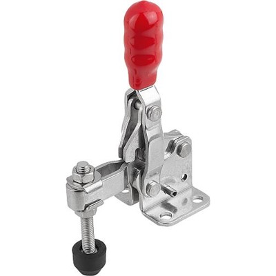 Bild von KIPP - SCHNELLSPANNER VERTIKAL STANDARD, FUß WAAGRECHT F2=1000, VERSTELLB. ANDRUCKSPINDEL M05X35, EDELSTAHL BLANK,
