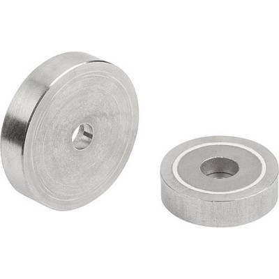Bild von KIPP - MAGNET FLACHGREIFER H=7 SMCO, RUND, KOMP:EDELSTAHL, D1=4,5, D=25 ±0,15