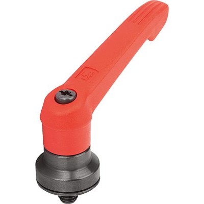 Bild von KLEMMHEBEL MIT SPANNKRAFTVERSTÄRKER GR.3 M10X50, KUNSTSTOFF ROT RAL3020, KOMP:STAHL BRÜNIERT