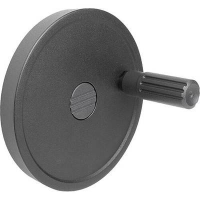 Bild von HANDRAD D1=100, FORM:A PASSBOHRUNG + QUERBOHRUNG, D2=10, ALUMINIUM SCHWARZ, KOMP:THERMOPLAST, STAHLTEILE: STAHL,