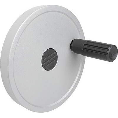 Bild von HANDRAD D1=100, FORM:B PASSB.M.NUT, M. QUERBOHR., D2=10, ALUMINIUM SILBER, KOMP:THERMOPLAST, STAHLTEILE: STAHL,