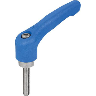 Bild von KLEMMHEBEL GR.5 M16X30, HOCHLEISTUNGSTHERMOPLAST BLAU RAL5017, KOMP:EDELSTAHL BLANK