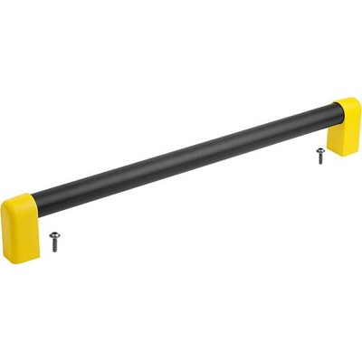 Bild von ROHRGRIFF, A=150, L=185, D=6, H=77,5, ALUMINIUM SCHWARZ ELOXIERT, KOMP:THERMOPLAST GELB RAL1021