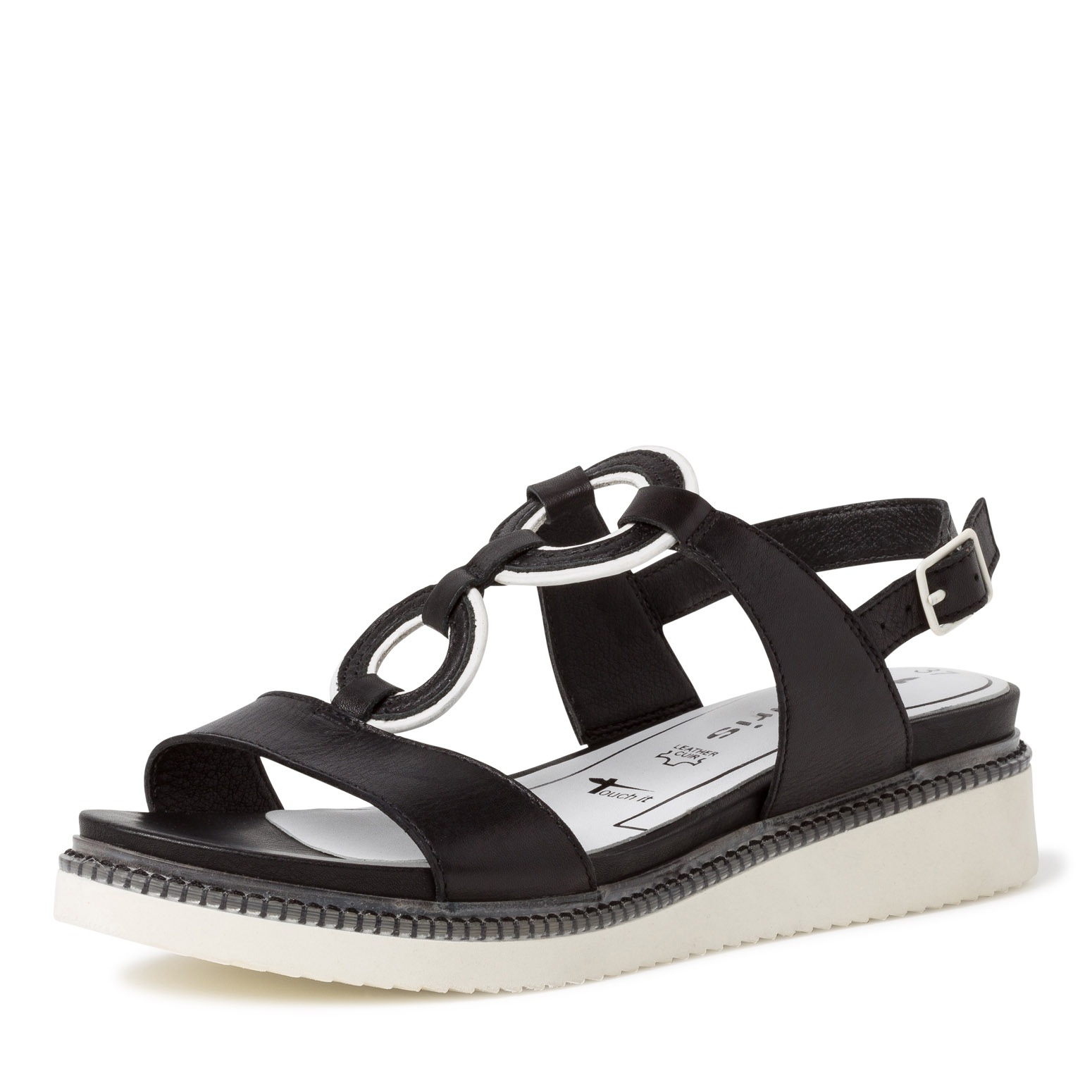 Bild von Tamaris Damen Sandalette 1-1-28257-34 in black white (Größe: 39)